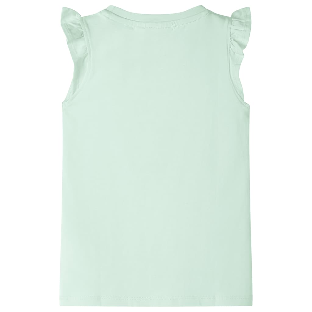 VidaXL Kindershirt met ruches aan de mouwen 116 zachtgroen