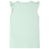 VidaXL Kindershirt met ruches aan de mouwen 140 zachtgroen