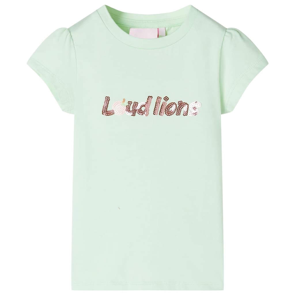 VidaXL Kindershirt met kapmouwen 104 zachtgroen
