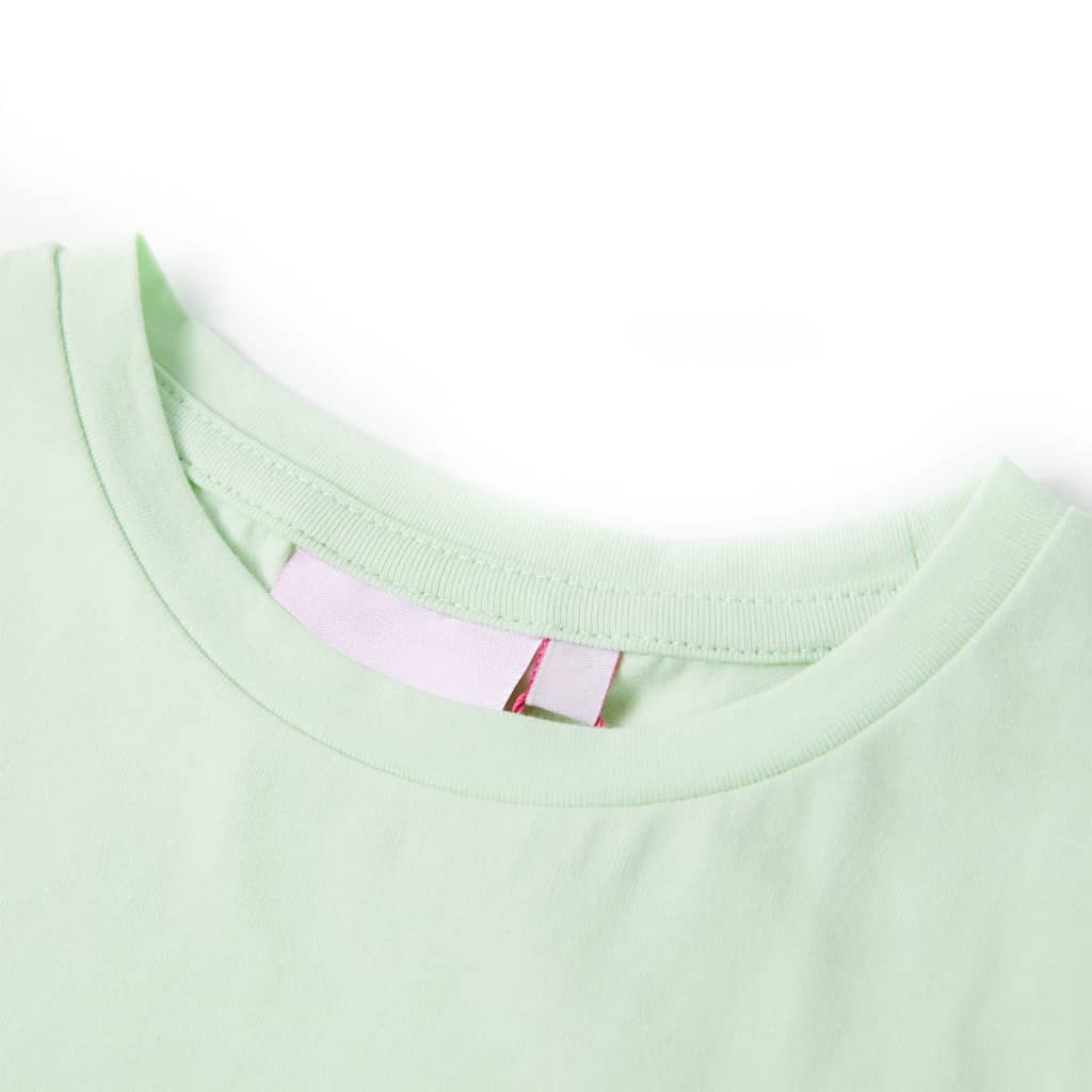 VidaXL Kindershirt met kapmouwen 116 zachtgroen