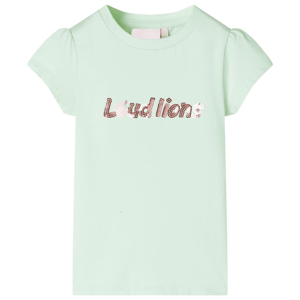 VidaXL Kindershirt met kapmouwen 128 zachtgroen