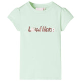 VidaXL Kindershirt met kapmouwen 128 zachtgroen