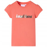 VidaXL Kindershirt met kapmouwen 104 koraalkleurig