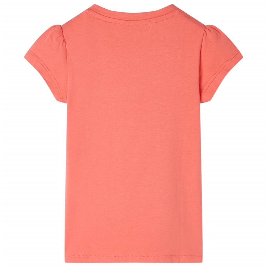 VidaXL Kindershirt met kapmouwen 104 koraalkleurig