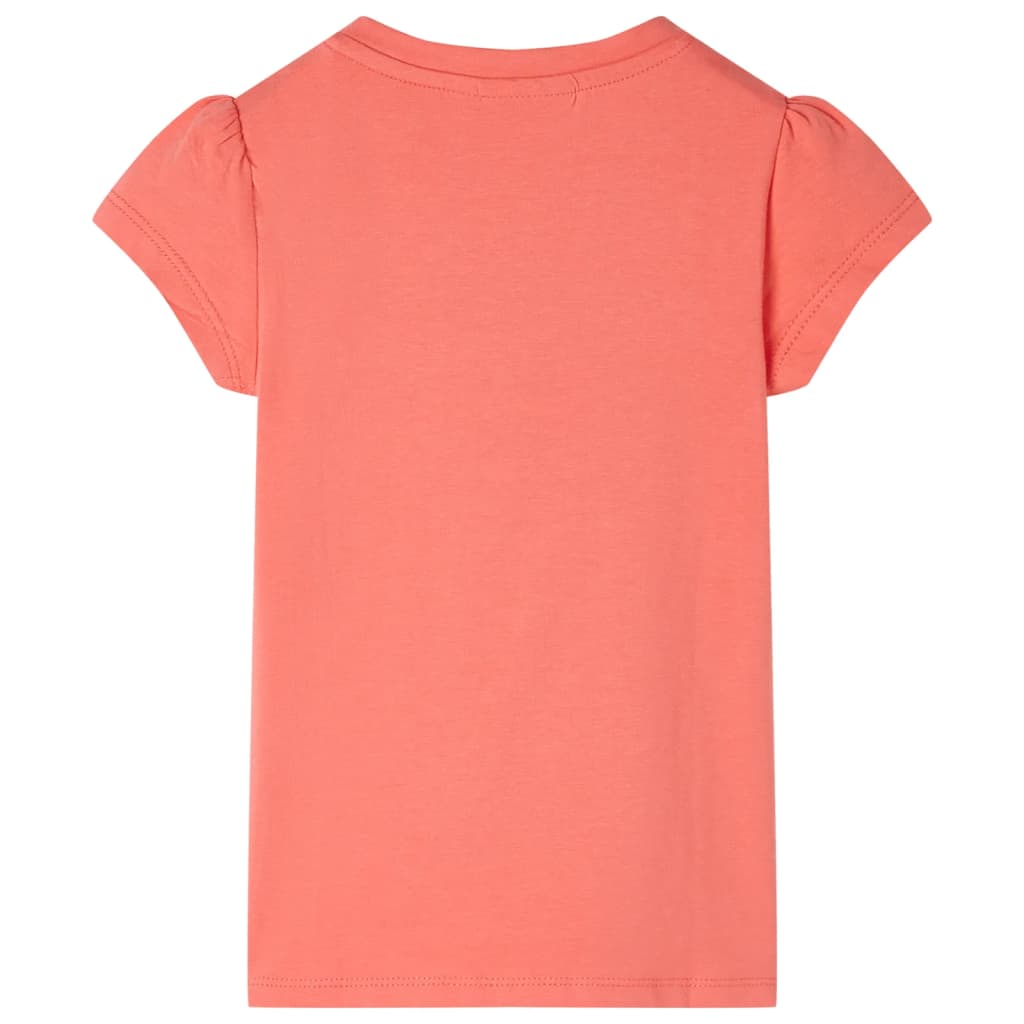 VidaXL Kindershirt met kapmouwen 128 koraalkleurig