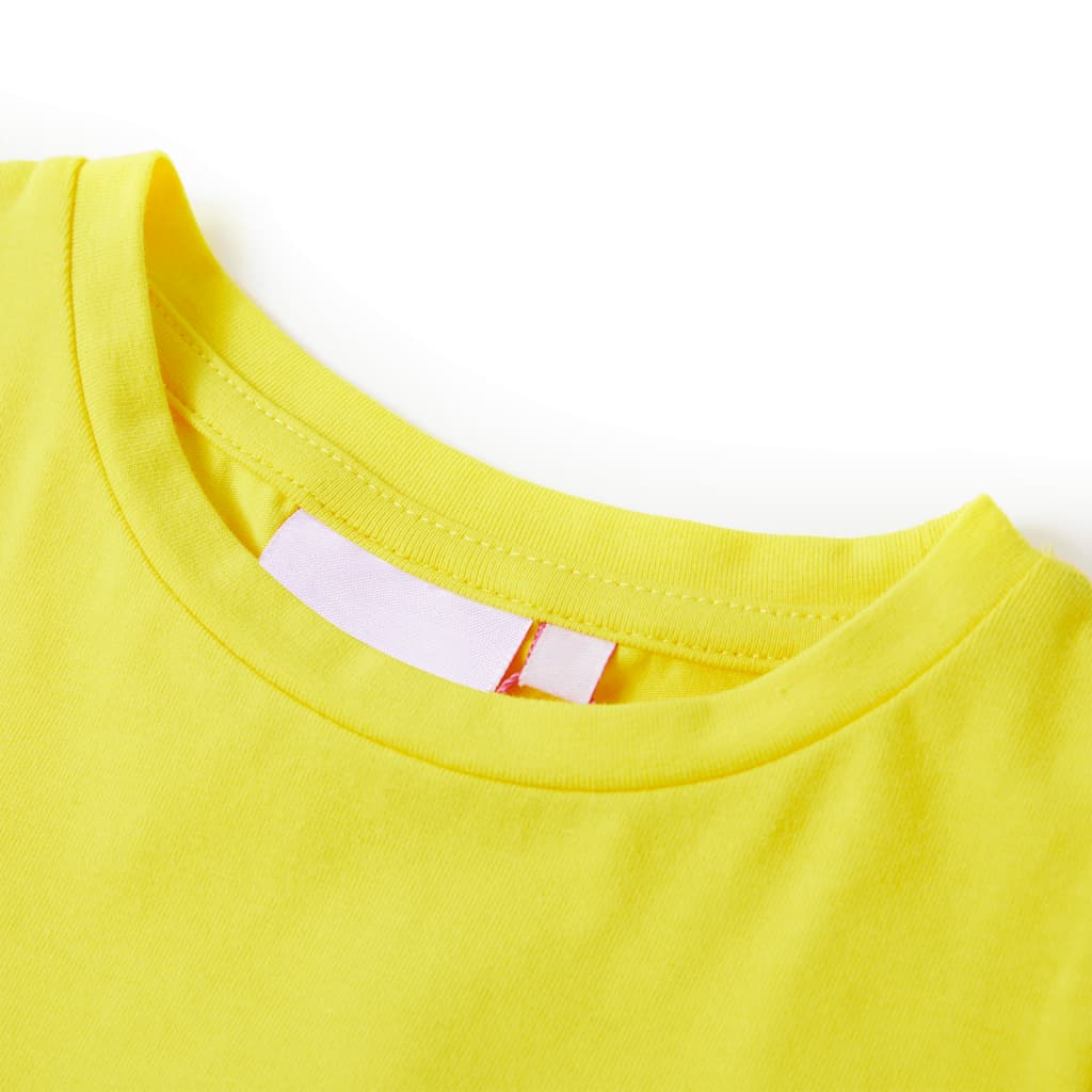 VidaXL Kindershirt met kapmouwen 104 felgeel