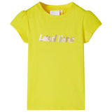 VidaXL Kindershirt met kapmouwen 128 felgeel