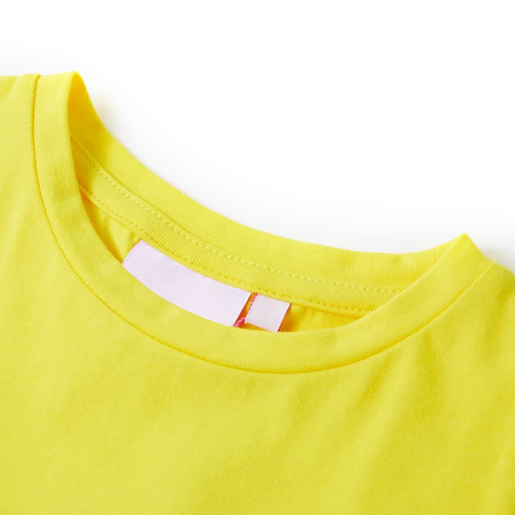 VidaXL Kindershirt met kapmouwen 128 felgeel