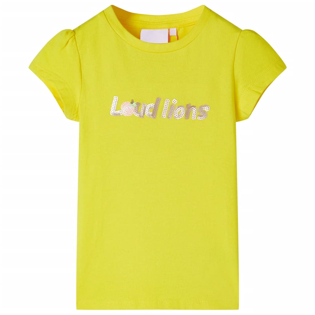 VidaXL Kindershirt met kapmouwen 140 felgeel