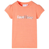 VidaXL Kindershirt met kapmouwen 104 neonoranje