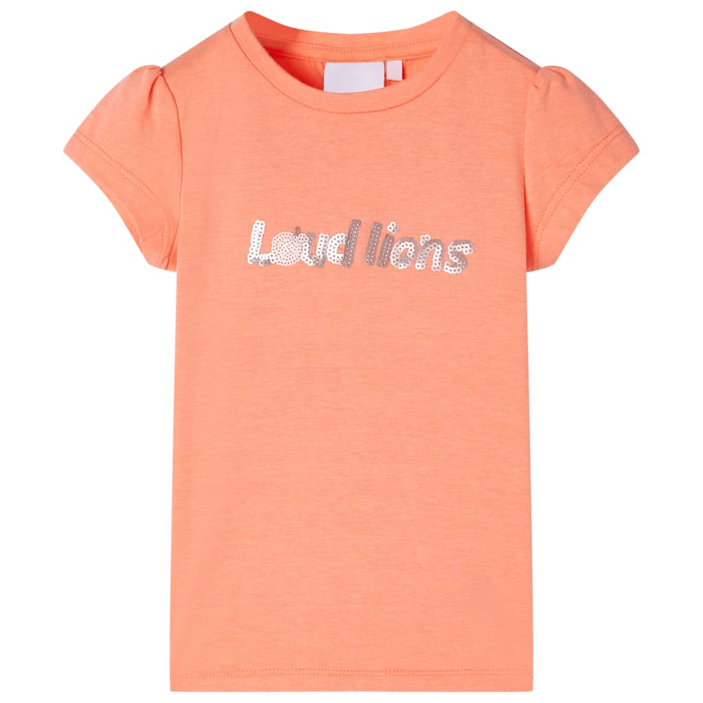 VidaXL Kindershirt met kapmouwen 116 neonoranje