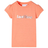 VidaXL Kindershirt met kapmouwen 116 neonoranje