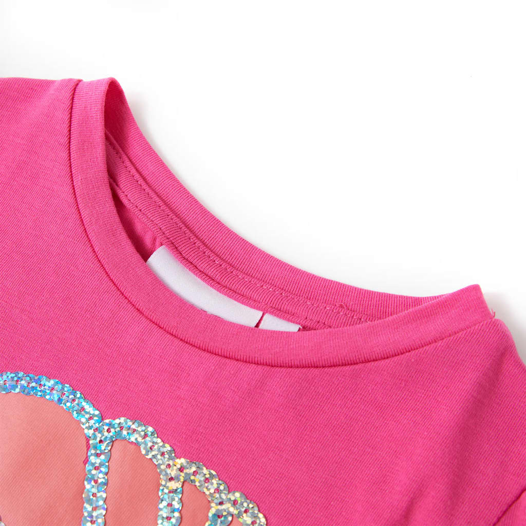 VidaXL Kindershirt 140 donkerroze