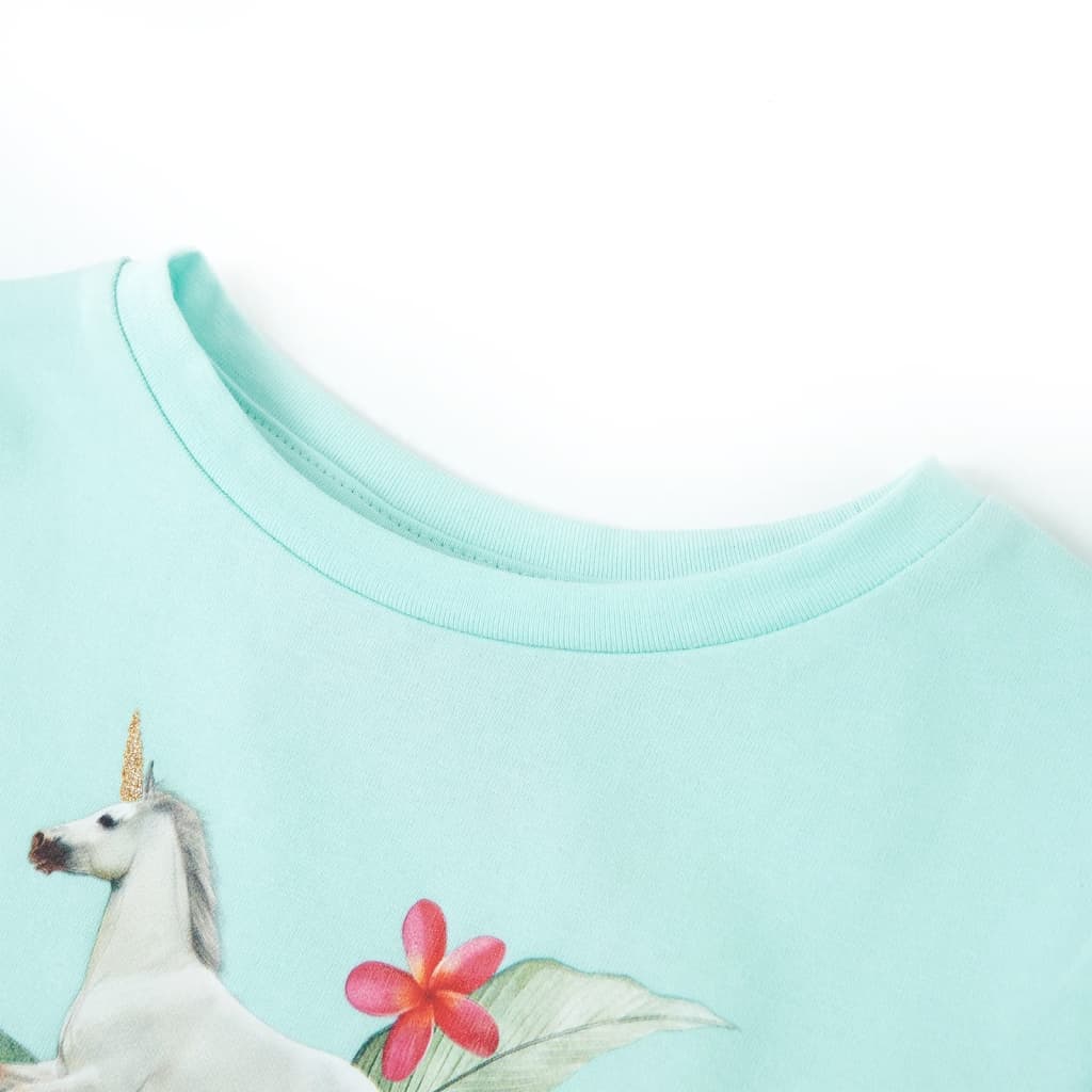 VidaXL Kindershirt met korte mouwen 92 lichtzeeblauw