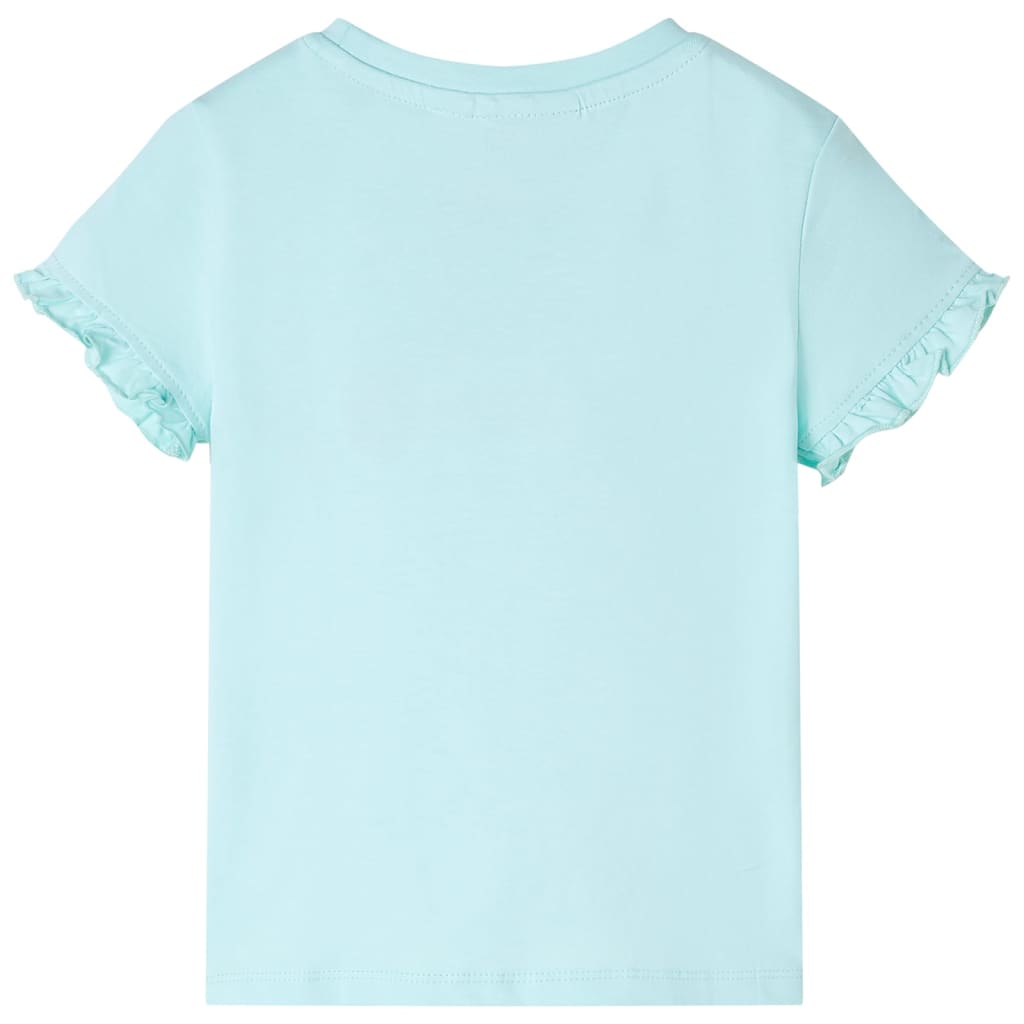 VidaXL Kindershirt met korte mouwen 128 lichtzeeblauw