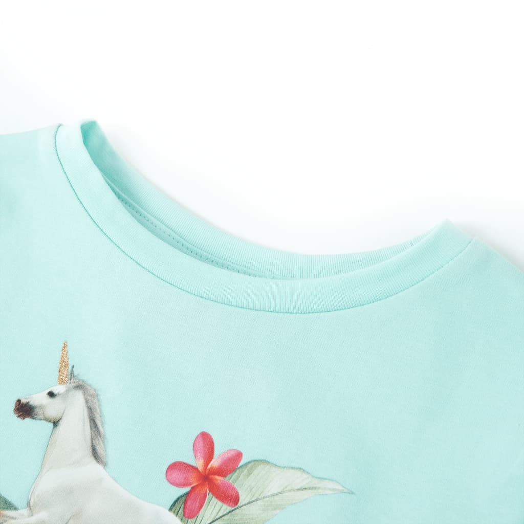 VidaXL Kindershirt met korte mouwen 128 lichtzeeblauw