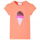 VidaXL Kindershirt 128 neonoranje