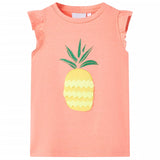 VidaXL Kindershirt 128 neonkoraal
