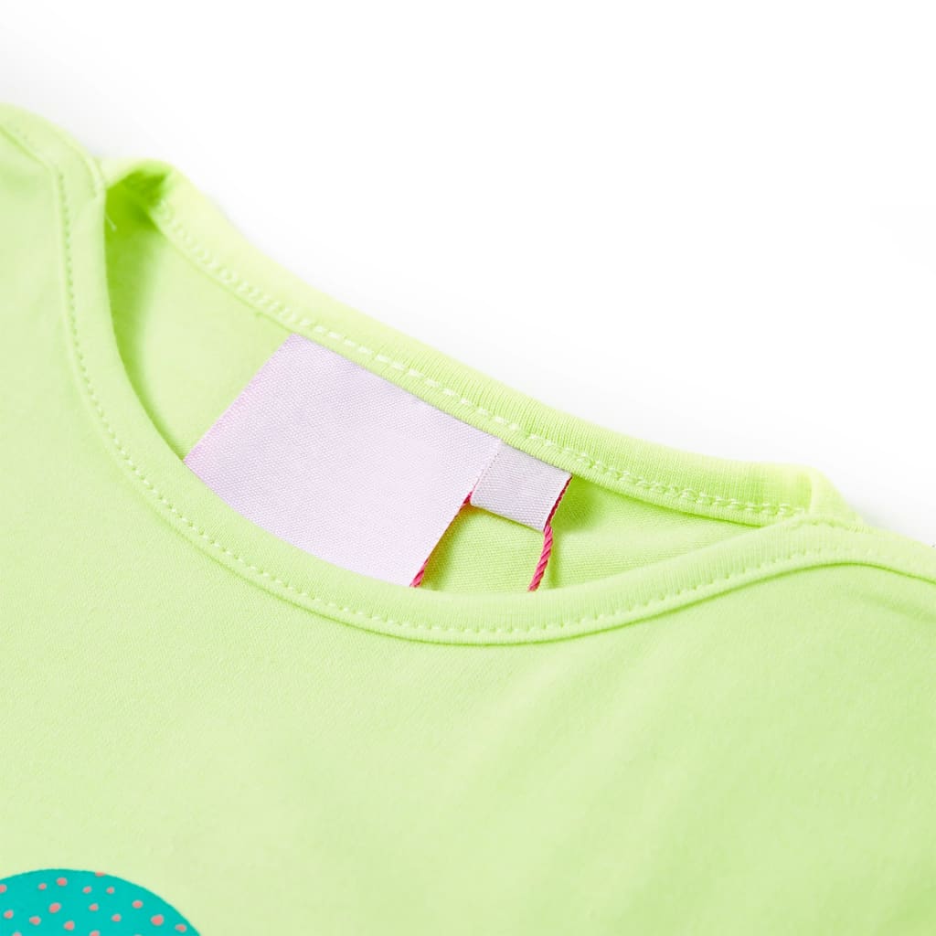 VidaXL Kindershirt 116 fluorescerend geel