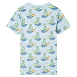 VidaXL Kinderpyjama met korte mouwen 128 lichtblauw