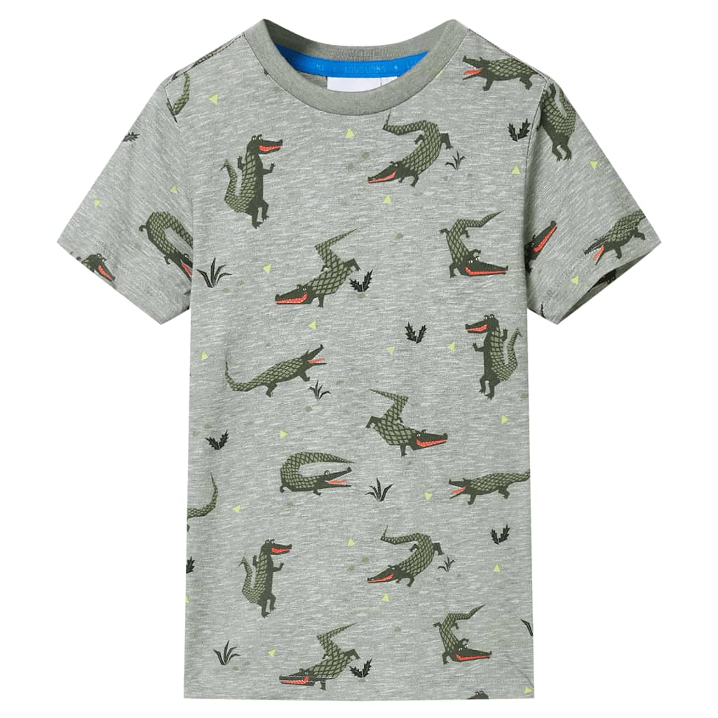 VidaXL Kindershirt 128 gemêleerd lichtkaki