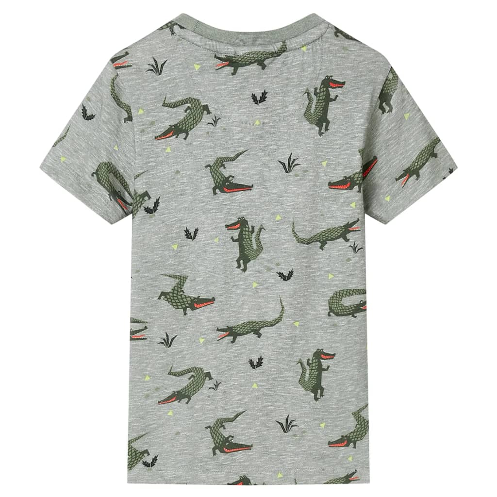VidaXL Kindershirt 128 gemêleerd lichtkaki