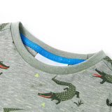 VidaXL Kindershirt 128 gemêleerd lichtkaki