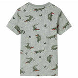 VidaXL Kindershirt 140 gemêleerd lichtkaki