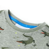 VidaXL Kindershirt 140 gemêleerd lichtkaki