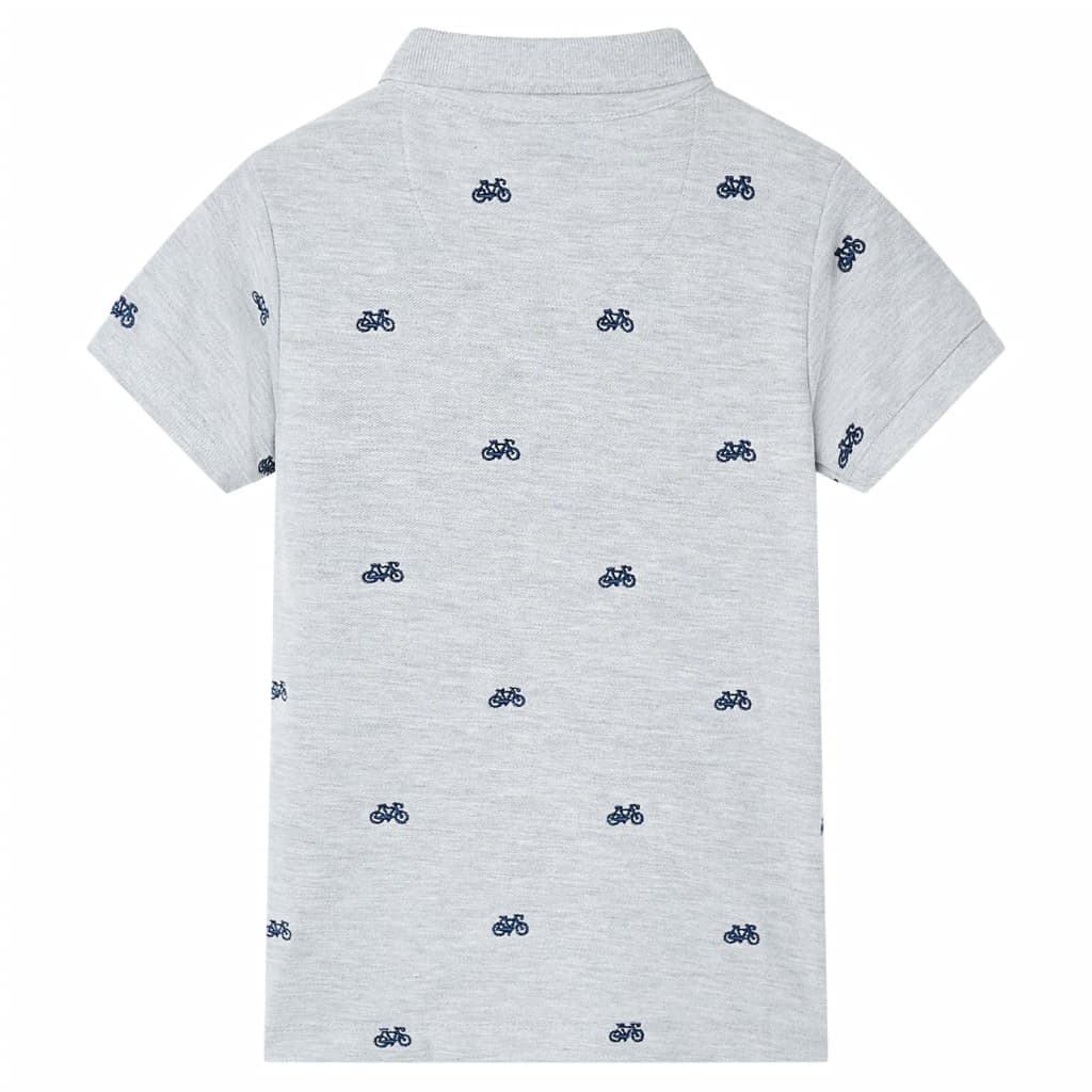 VidaXL Kinderpoloshirt 92 gemêleerd grijs