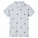 VidaXL Kinderpoloshirt 104 gemêleerd grijs