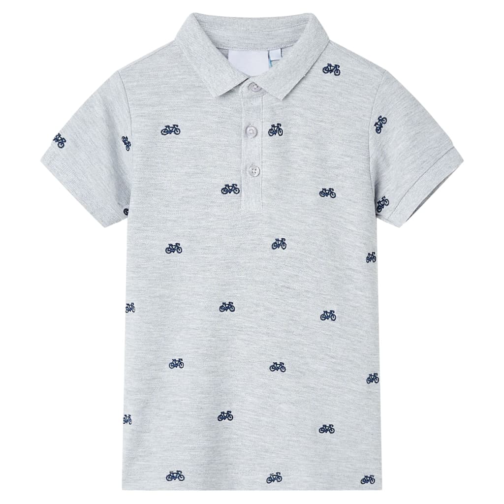 VidaXL Kinderpoloshirt 116 gemêleerd grijs