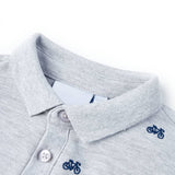 VidaXL Kinderpoloshirt 128 gemêleerd grijs