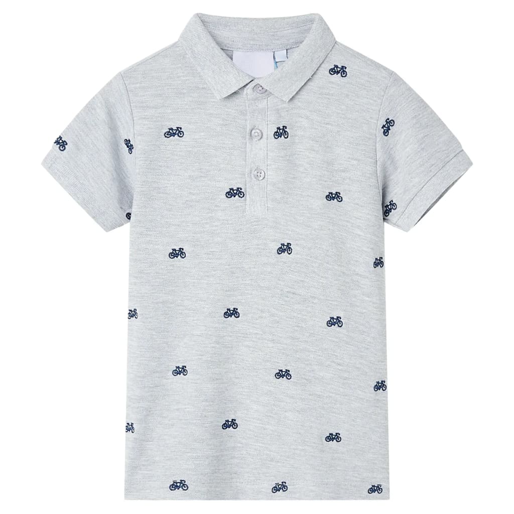 VidaXL Kinderpoloshirt 140 gemêleerd grijs