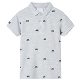 VidaXL Kinderpoloshirt 140 gemêleerd grijs