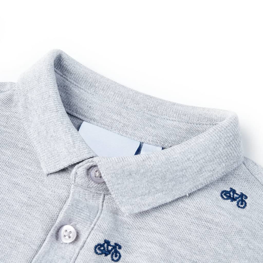VidaXL Kinderpoloshirt 140 gemêleerd grijs