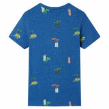 VidaXL Kindershirt 116 gemêleerd donkerblauw