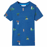 VidaXL Kindershirt 140 gemêleerd donkerblauw