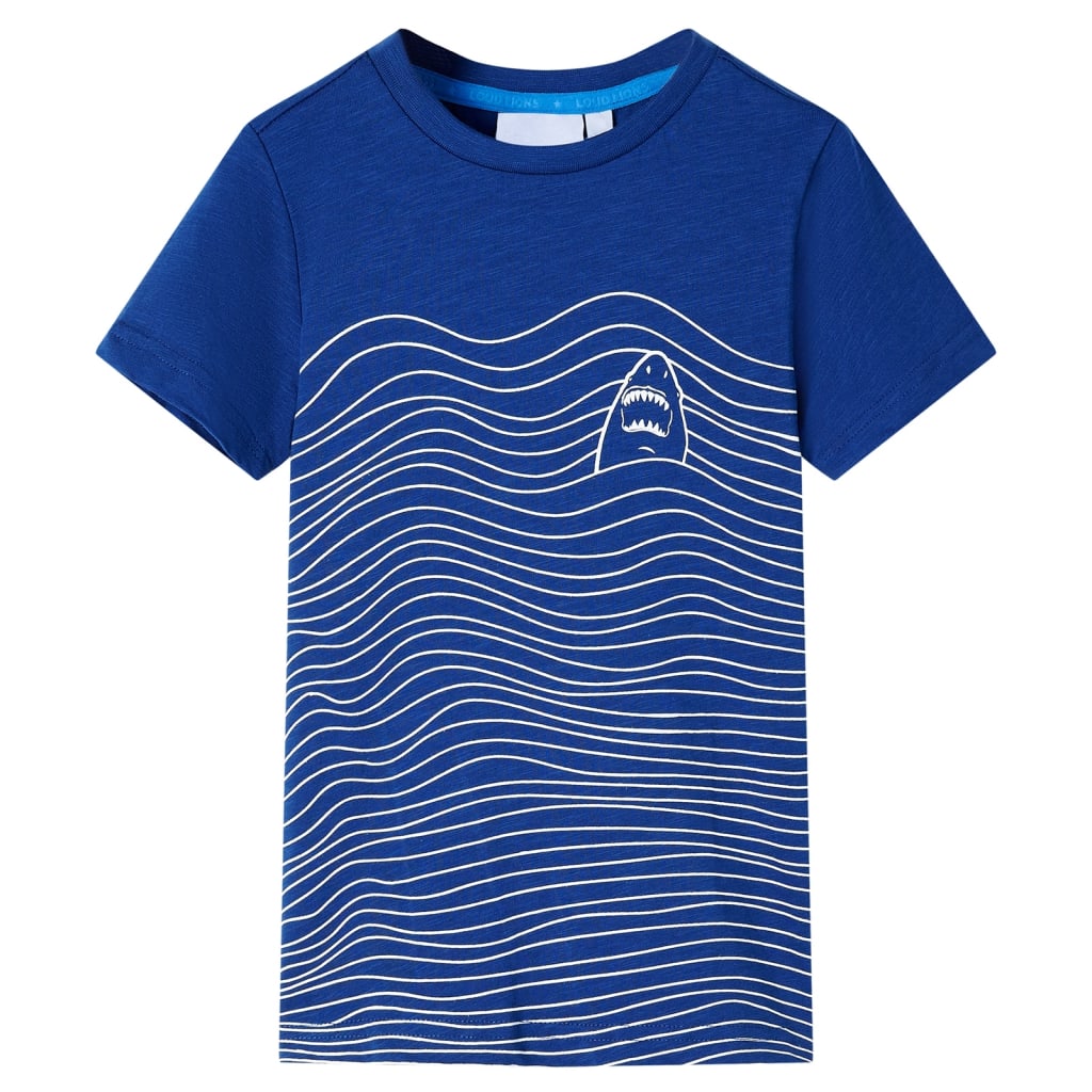 VidaXL Kindershirt 128 donkerblauw