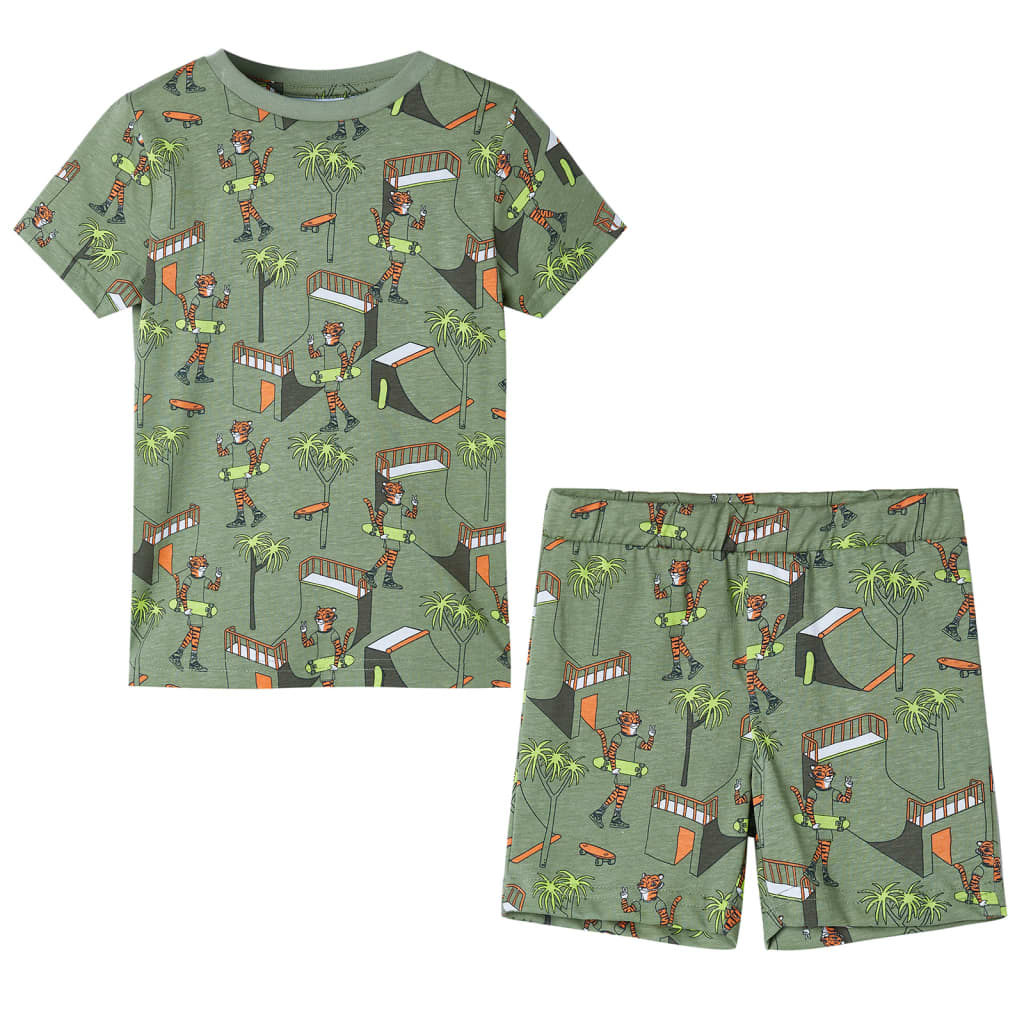 VidaXL Kinderpyjama met korte mouwen 92 lichtkakikleurig