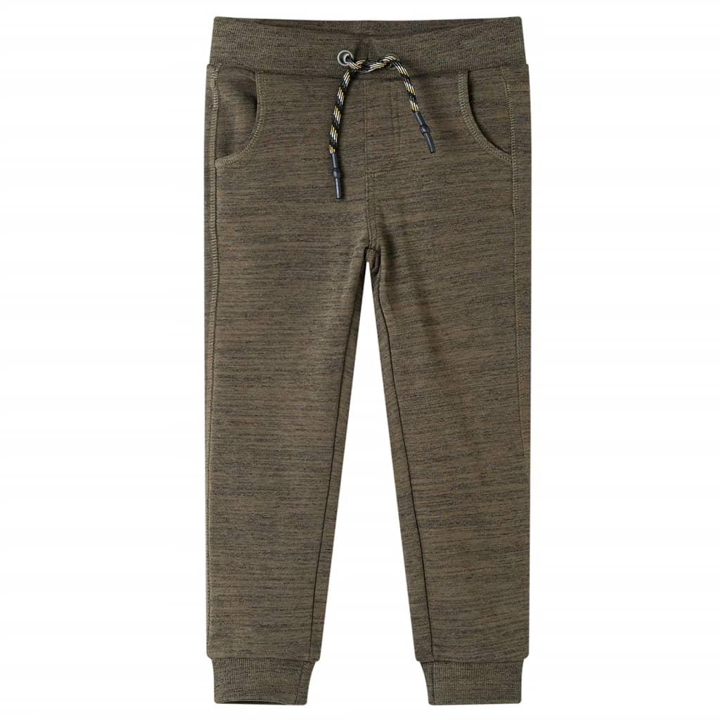 VidaXL Kinderjoggingbroek 140 gemêleerd donker kaki