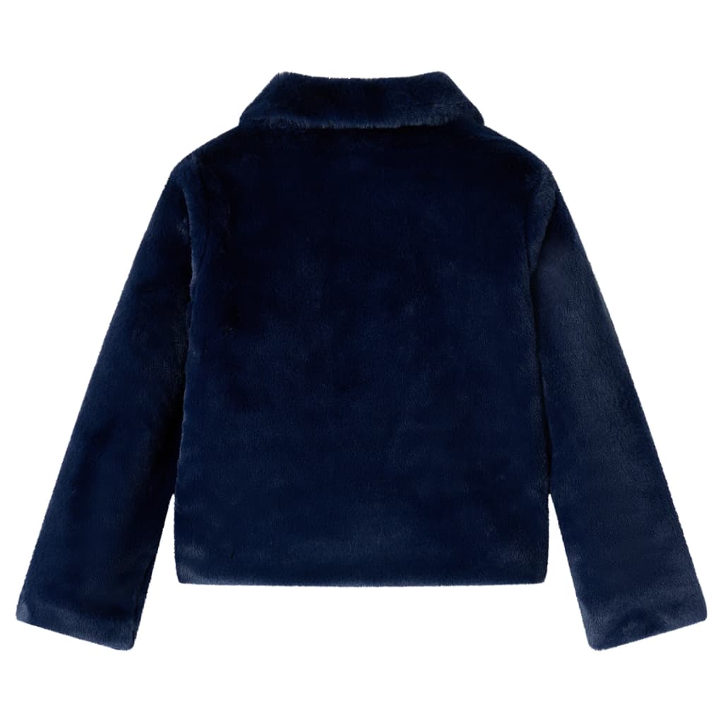 VidaXL Kinderjas 116 kunstjacht marineblauw