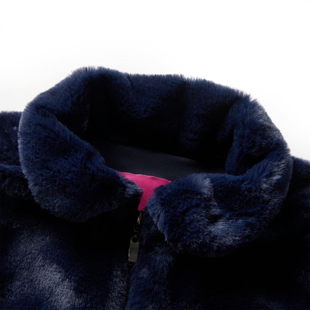 VidaXL Kinderjas 128 kunstjacht marineblauw