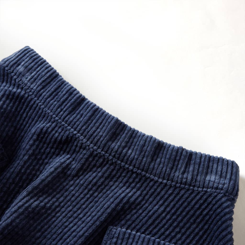 VidaXL Kinderrok met zakken ribfluweel 140 marineblauw