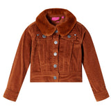 VidaXL Kinderjas 104 ribfluweel cognackleurig