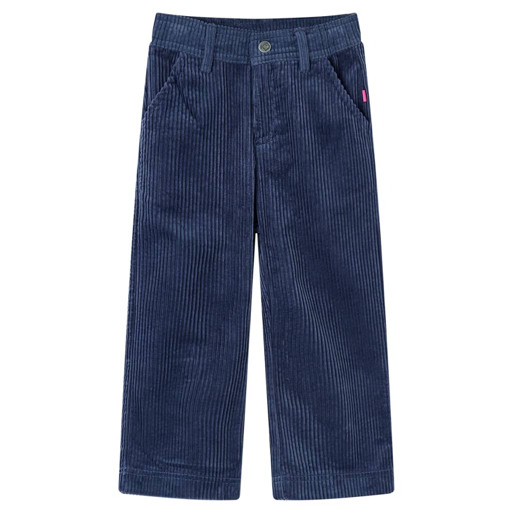 VidaXL Kinderbroek 92 ribfluweel marineblauw