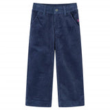 VidaXL Kinderbroek 116 ribfluweel marineblauw