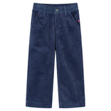 VidaXL Kinderbroek 128 ribfluweel marineblauw