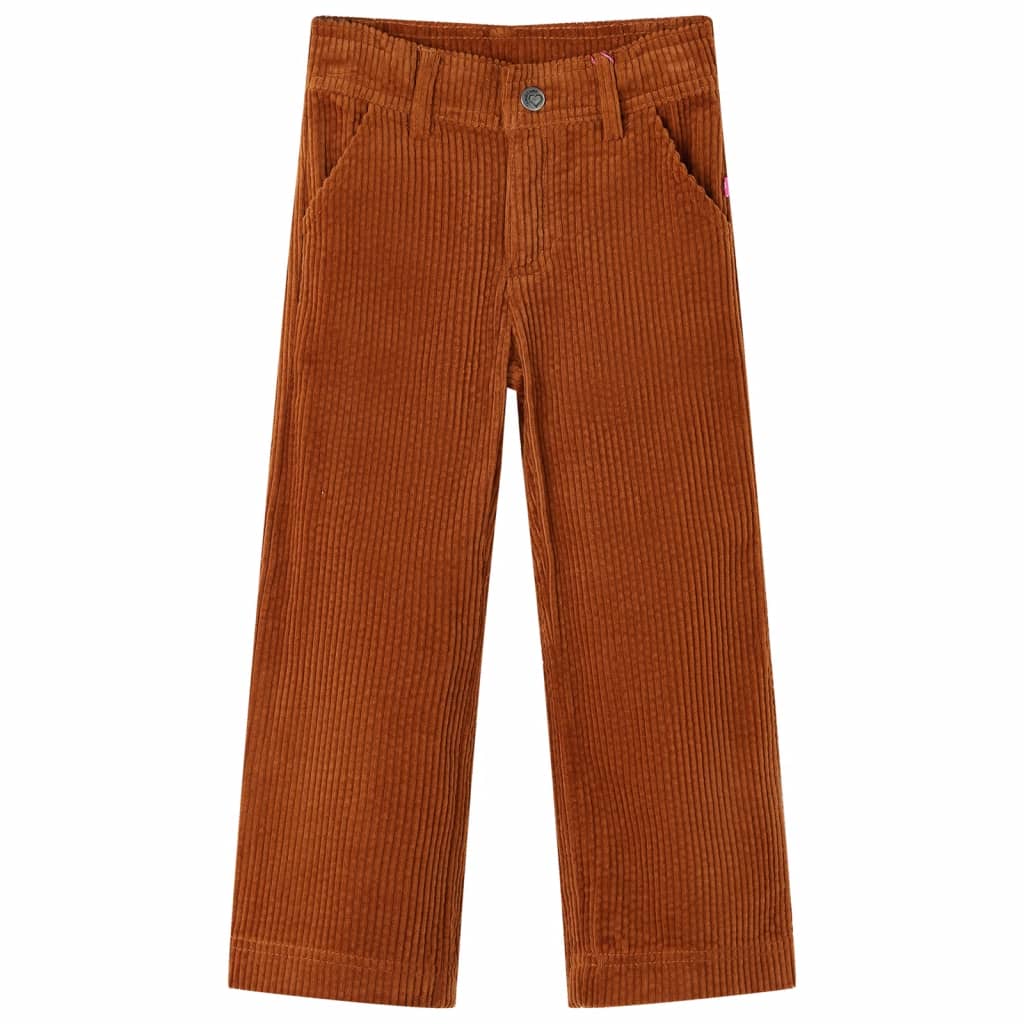 VidaXL Kinderbroek 140 ribfluweel cognackleurig