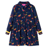 VidaXL Kinderjurk met lange mouwen 104 marineblauw